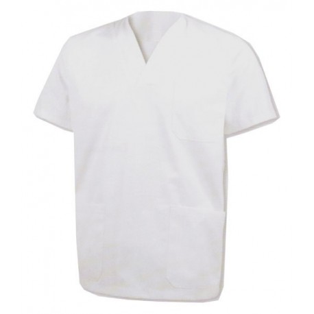 CHAQUETA DE PIJAMA BLANCO CON PICO TALLA S