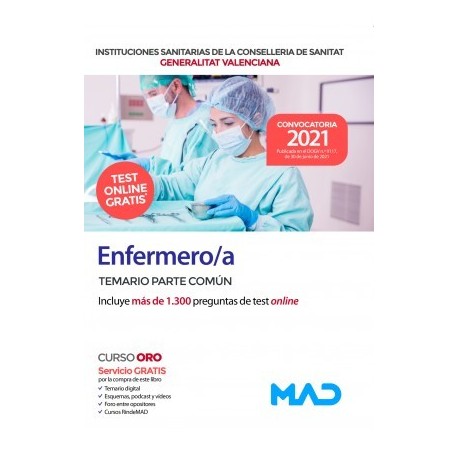 ENFERMERO/A INSTITUCIONES SANITARIAS CONSELLERIA SANITAT COMUNIDAD VALENCIANA. TEMARIO PARTE COMUN