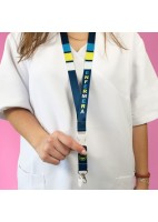 LANYARD MULTIFUNCION EIGHTIES ENFERMERO-A AZUL CLASICO
