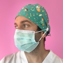 GORRO CASQUETE CON BOTONES SANITARIOS TURQUESA