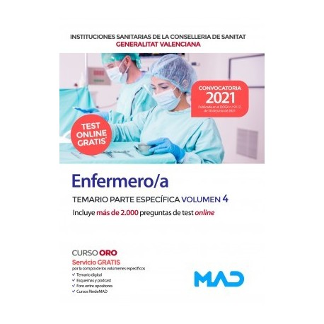 ENFERMERO/A INSTITUCIONES SANITARIAS CONSELLERIA SANITAT COMUNIDAD VALENCIANA. TEMARIO PARTE ESPECIFICA VOLUMEN 4