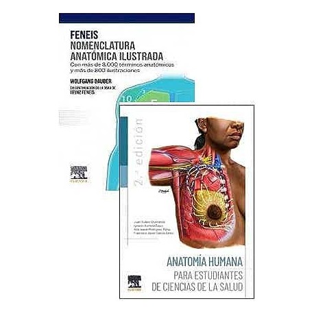 LOTE FENEIS NOMENCLATURA ANATOMICA ILUSTRADA + ANATOMIA PARA ESTUDIANTES DE CIENCIAS DE LA SALUD