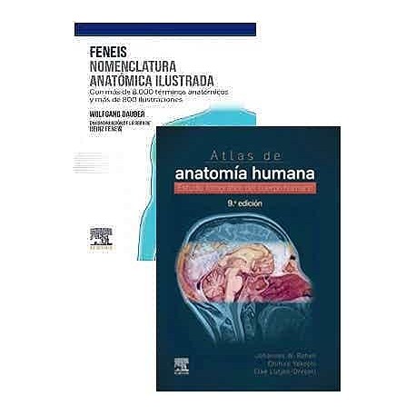 LOTE FENEIS NOMENCLATURA ANATOMICA ILUSTRADA + ROHEN ATLAS DE ANATOMIA HUMANA