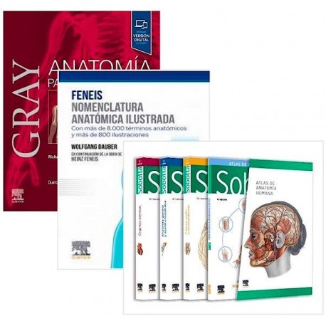 LOTE GRAY ANATOMIA PARA ESTUDIANTES + FENEIS NOMENCLATURA ANATOMIA ILUSTRADA + SOBOTTA ATLAS DE ANATOMIA (3 VOL.)