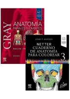 LOTE GRAY ANATOMIA PARA ESTUDIANTES + NETTER CUADERNO DE ANATOMIA PARA COLOREAR