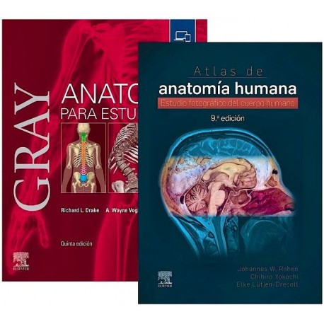 LOTE GRAY ANATOMIA PARA ESTUDIANTES + ROHEN ATLAS DE ANATOMIA HUMANA