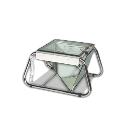 PODOSCOPIO CON INSTALACION ELECTRICA EN ACERO CROMADO