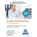AUXILIAR ADMINISTRATIVO INSTITUCIONES SANITARIAS CONSELLERIA SANITAT COMUNIDAD VALENCIANA. TEMARIO PARTE COMUN Y TEST. VOLUMEN 2 NORMATIVA GENERAL E INFORMATICA
