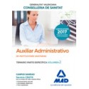 AUXILIAR ADMINISTRATIVO INSTITUCIONES SANITARIAS CONSELLERIA SANITAT COMUNIDAD VALENCIANA. TEMARIO PARTE ESPECIFICA. VOLUMEN 2
